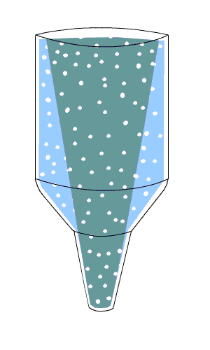 Expanded flow silo