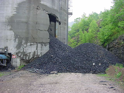 Coal Silo Cone and Wall Failure