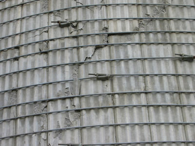 Crack In Rib Stave Silo Wall