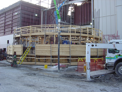 Slipform System for 42 ft x 126 ft Fly Ash Silo